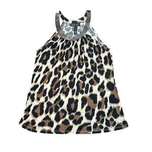 INC Brand- Y2K- beaded neck- tank top- cheetah print- sleeveless- animal print